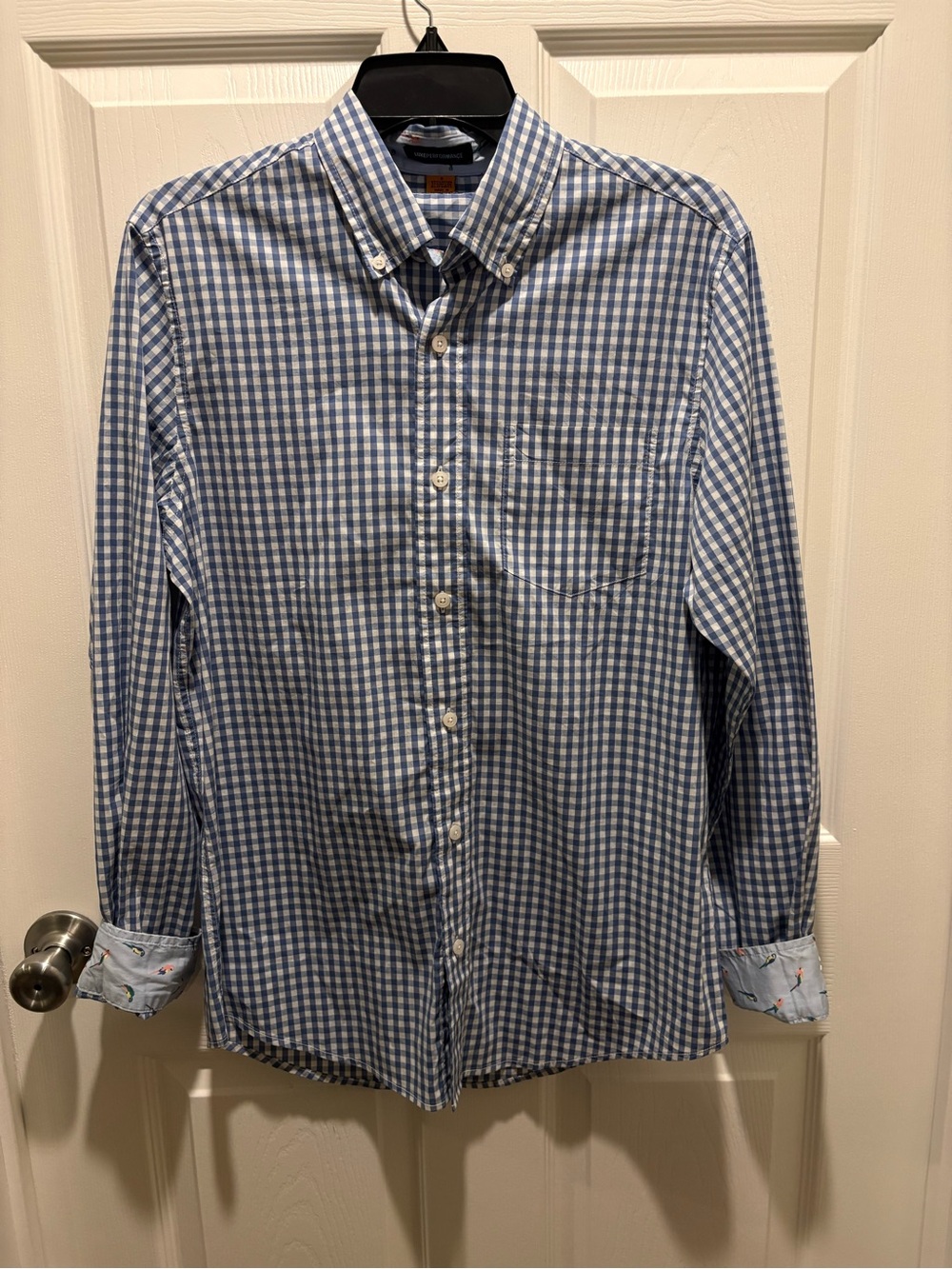 Tailor Vintage Blue and White Gingham Button-Down Shirt